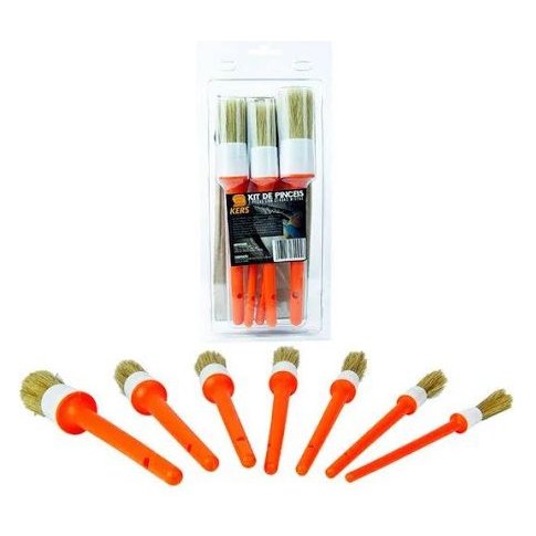 Kers Kit de Pincéis para Limpeza Detalhada (7 unidades)