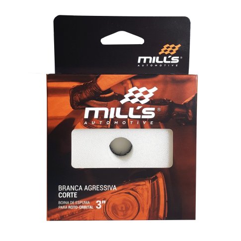 Boina de Espuma Mills Flat para Roto Orbital 3.4" Agressiva Branca