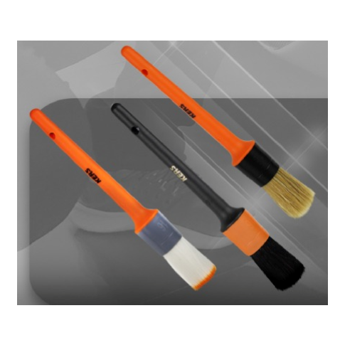 Kit de Pincéis Kers com Borda Plástica para Limpeza Detalhada (3 unidades)
