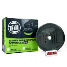Escova de Estofados Spin Agressiva Verde 120mm 4.8" For Detail (Rosca 5/8)