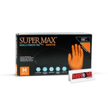 Supermax Luva Nitrílica Ignite Laranja - Tamanho M 7 (Caixa 100 unidades)