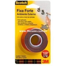 3M Fita Fixa Forte Dupla-Face (24mm x 1,5m) - Uso em Ambiente Externo 4411 - LIQUIDAÇÃO
